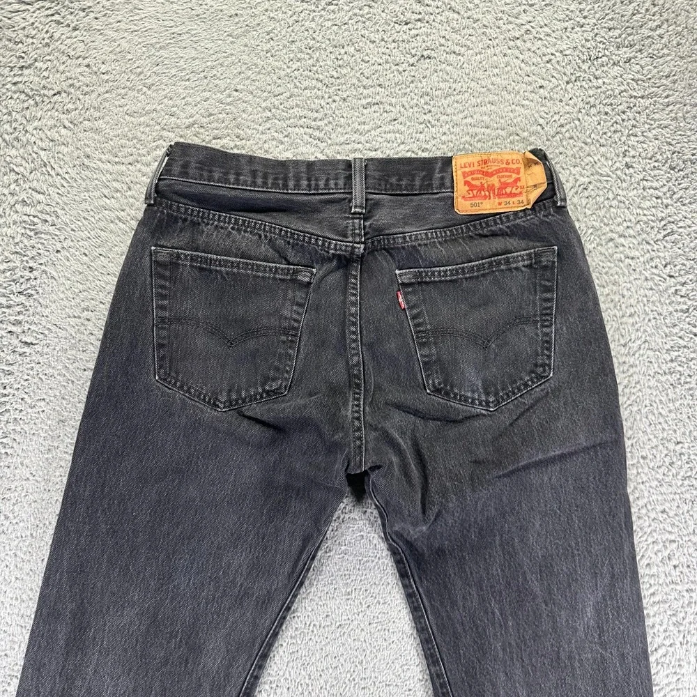 Levi's 501 Jeans Mens 33x32 Black Cotton Denim‎ Straight Leg Workwear Travel